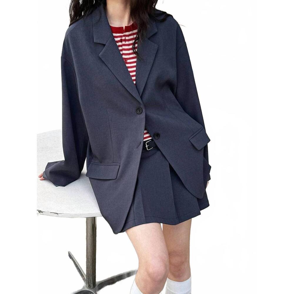 NEW MARAYN blazer pleated skirt set in gray
